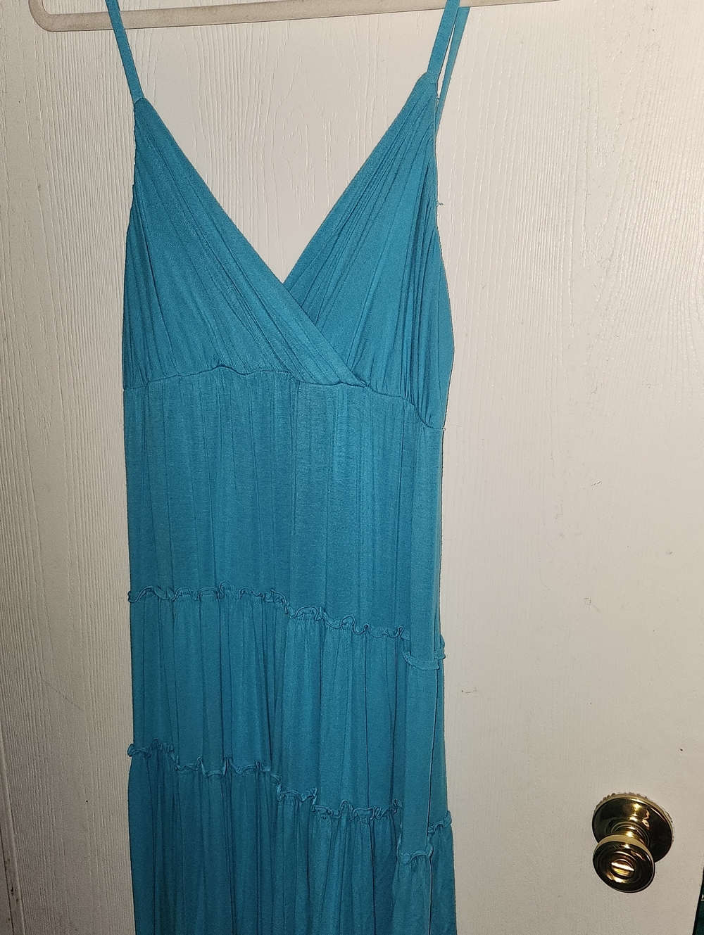 Calvin Klein Teal Spaghetti-Strap Maxi Dress